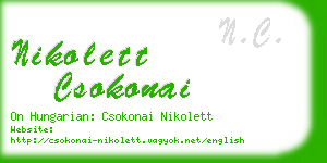 nikolett csokonai business card